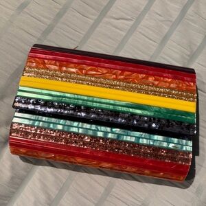 Kurt Geiger Multicolor Striped Clutch